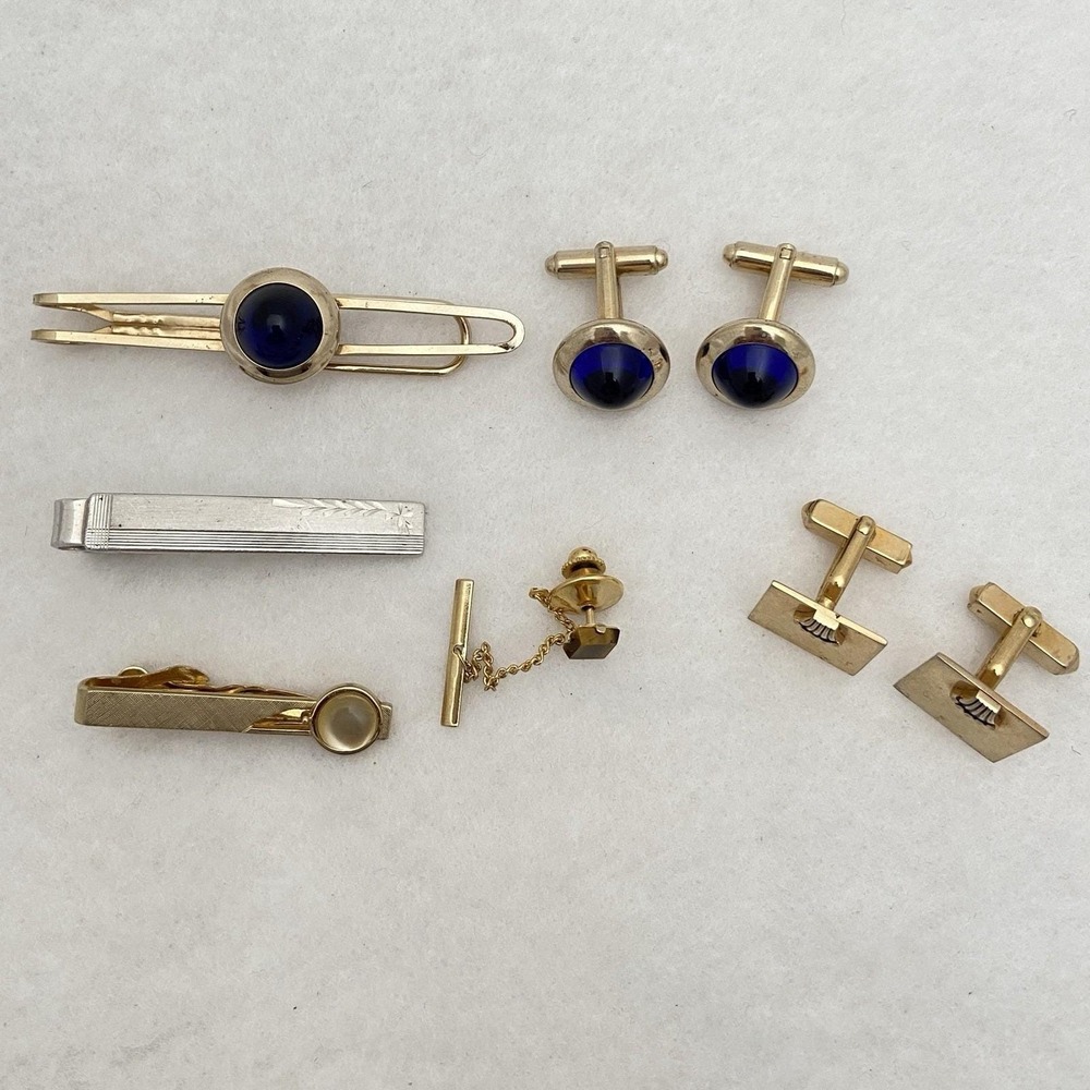Vintage Tie Lapel Bars/Clips, Cufflinks, Tie Pin/Tac Mixed Lot Branded Unbranded